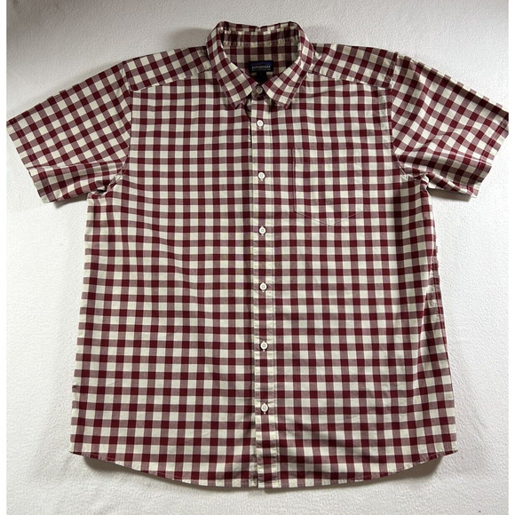 Patagonia Other - Patagonia Mens red and white Checked Organic Cotton Short Sleeve Shirt L